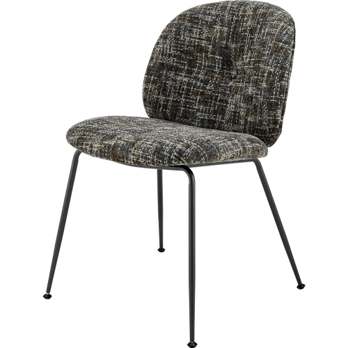 Nisha Dining Chair in Allure Gray Fabric & Gunmetal (Set of 2)