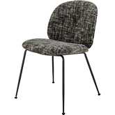 Nisha Dining Chair in Allure Gray Fabric & Gunmetal (Set of 2)