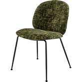 Nisha Dining Chair in Allure Green Fabric & Gunmetal (Set of 2)