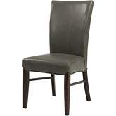 Milton Dining Chair in Vintage Gray Bonded Leather on Wenge Legs (Set of 2)
