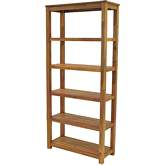 Tiburon Bookcase in Amber Finish Solid Acacia Wood