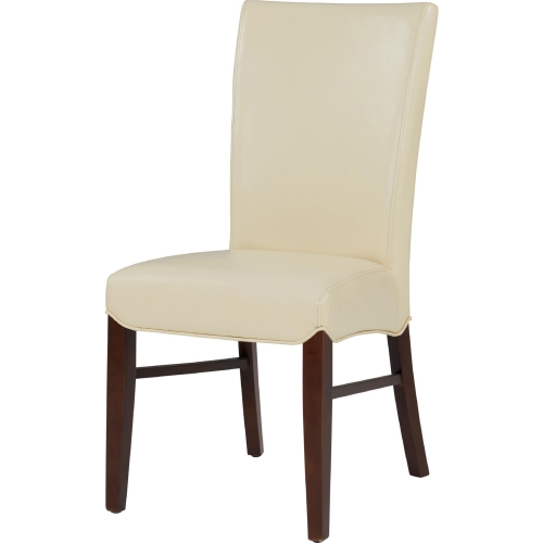 Milton Dining Chair in Cream Bonded Leather on Wenge Finish Legs (Set of 2)