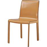 Gervin Dining Chair in Chestnut Recycled Leather on Steel Legs (Set of 2)