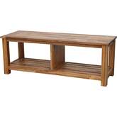 Tiburon 43" TV Stand Bench in Amber Solid Acacia Wood