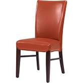Milton Dining Chair in Pumpkin Bonded Leather on Wenge Finish Legs (Set of 2)