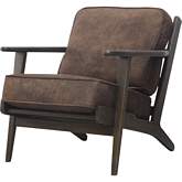 Albert Accent Chair in Mocha Hide Fabric on Dark Brown Frame