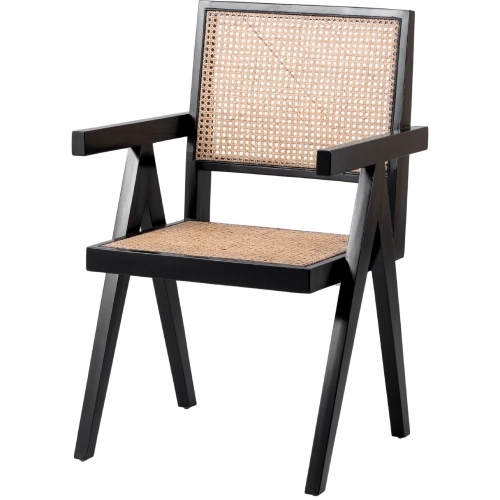 Bordeaux Dining Chair in Rattan & Black Mahogany