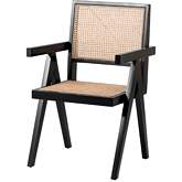 Bordeaux Dining Chair in Rattan & Black Mahogany