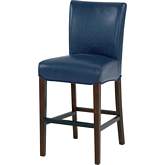 Milton Counter Stool in Vintage Blue Bonded Leather on Wenge Finish Birch Legs