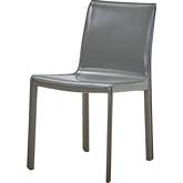 Gervin Dining Chair in Anthracite Recycled Leather on Steel Legs (Set of 2)