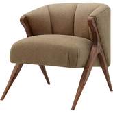 Florence Accent Chair in Cream Fabric & Wood