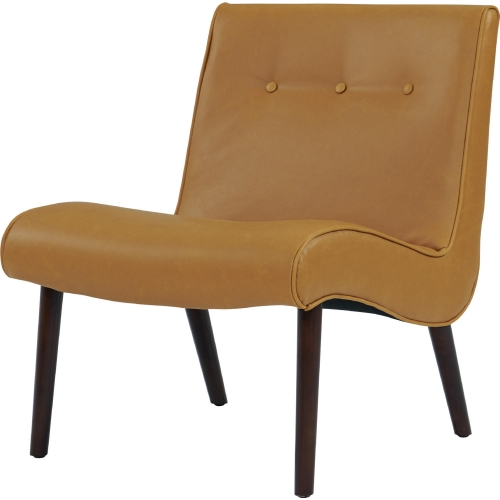 Alexis Accent Chair in Vintage Caramel Bonded Leather on Wenge Legs