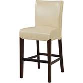 Milton Counter Stool in Cream Bonded Leather on Wenge Birch Legs
