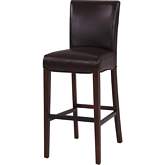 Milton Bar Stool in Coffee Bean Bonded Leather on Wenge Birch Legs