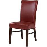 Milton Dining Chair in Pomegranate Bonded Leather on Wenge Finish Legs (Set of 2)