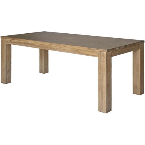 Bedford 75" Rectangular Dining Table with Square Legs in Brushed Smoke Solid Acacia Wood