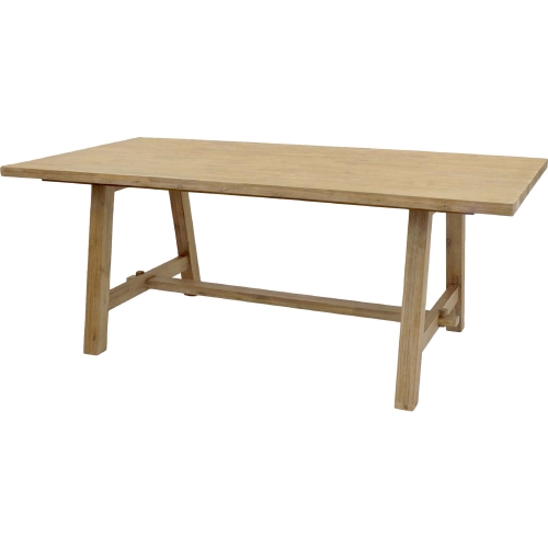 Bedford 79" Rectangular Dining Table with A Base in Brushed Smoke Solid Acacia Wood