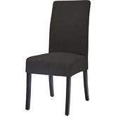 Valencia Dining Chair in Charcoal Fabric on Black Finish Birch Legs (Set of 2)