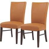 Milton Dining Chair in Vintage Caramel Bonded Leather on Wenge Legs (Set of 2)