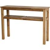 Tiburon Console Table w/ Shelf in Amber Solid Acacia Wood