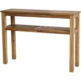 Tiburon Console Table with Shelf in Amber Solid Acacia Wood