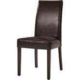 Hartford Dining Chair in Brown Bi-Cast Leather on Wenge Finish Legs (Set of 2)