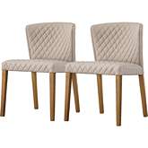 Albie Dining Chair in Diamond Stitched Taupe Bonded Leather (Set of 2)