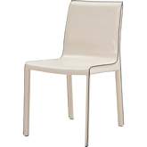 Gervin Dining Chair in Vanilla Recycled Leather on Steel Legs (Set of 2)