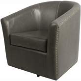 Ernest Swivel Accent Chair in Vintage Gray Bonded Leather