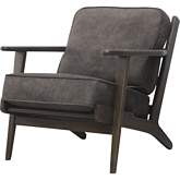Albert Accent Chair in Pewter Hide Fabric on Dark Brown Frame