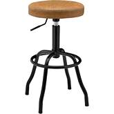 Eaton Gaslift Bar Stool in Vintage Cedar Brown & Black Metal