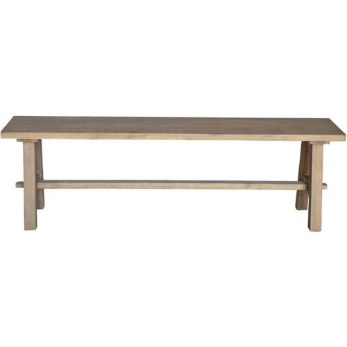 Bedford 59" Dining Bench with A Base in Brushed Smoke Solid Acacia Wood
