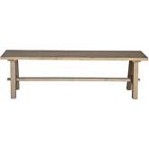 Bedford 59" Dining Bench w/ A Base in Brushed Smoke Solid Acacia Wood