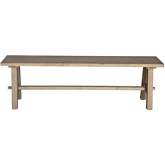 Bedford 59" Dining Bench with A Base in Brushed Smoke Solid Acacia Wood
