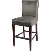 Milton Counter Stool in Vintage Gray Bonded Leather on Wenge Finish Birch Legs