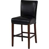Milton Counter Stool in Black Bonded Leather on Wenge Birch Legs