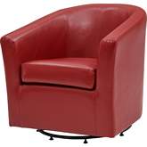 Hayden Swivel Accent Chair in Red Bonded Leather
