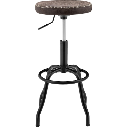 Eaton Gaslift Bar Stool in Vintage Coffee Brown & Black Metal