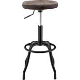 Eaton Gaslift Bar Stool in Vintage Coffee Brown & Black Metal