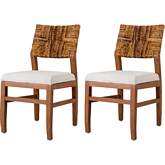 Lyon Dining Chair in Abaca & Natural Fabric (Set of 2)