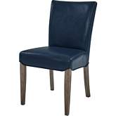 Beverly Hills Dining Chair in Vintage Blue Bonded Leather on Drift Wood Legs (Set of 2)