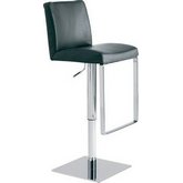 Matteo Adjustable Height Bar or Counter Stool in Black Top Grain Italian Leather