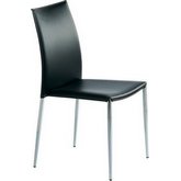 Eisner Dining or Accent Chair in Black Top Grain Italian Leather
