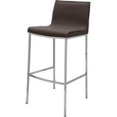 Colter Counter Height Stool in Mink Leather & Chrome