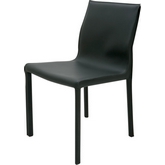 Colter Armless Dining Chair in Black Leather