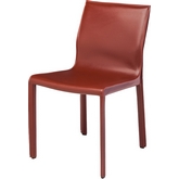 Colter Armless Dining Chair in Bordeaux Red Leather