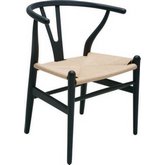 Alban Dining Chair in Hardwood w/ Black Seat