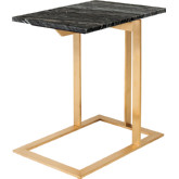 Dell Side Table in Black Stone on Gold Metal Base