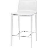 Palma Counter Stool in White Leather