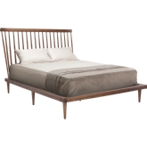Jessika Queen Bed in Walnut Stain w/ Spindle Headboard